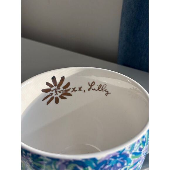 Lilly Pulitzer Ceramic Coffee Mug Tea Cup floral with Gold detail - Picture 4 of 9